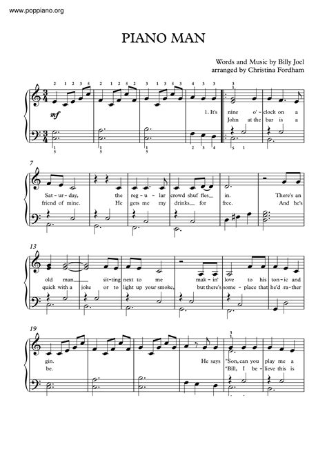 Billy Joel Piano Man Sheet Music Pdf Free Score Download