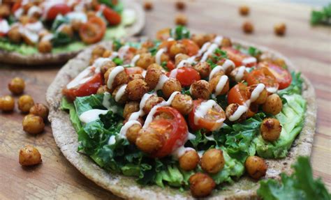 Mediterranean Avocado Pita With Spiced Chickpeas And Tahini Vegan