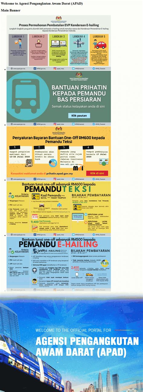 Selain itu pengguna juga perlu membuat laporan kepada badan berwajib seperti agensi pengangkutan awam darat (apad). Agensi Pengangkutan Awam Darat (APAD) - Site Info