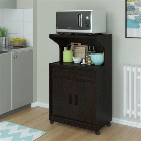 Ameriwood Home Microwave Cabinet With Shelves Espresso