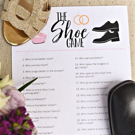 I have a good list of the generic ones (who is the best driver? Wedding Shoe Game - Fun-Squared
