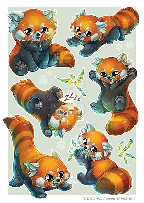Red Panda Sticker Sheet By Dragibuz On Deviantart