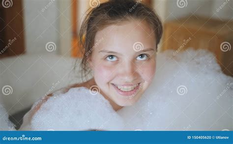 Teenager Girl Takes A Bath Full Of Foam Stock Footage Video Of Beautiful Adult 150405620