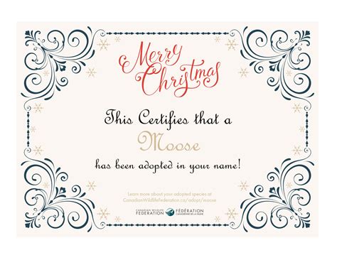 Canadian Wildlife Federation: Adopt-an-Animal Certificates