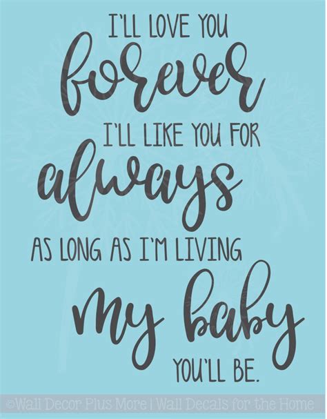 Ill Love You Forever Vinyl Lettering Decals Nursery Wall Decor Quote