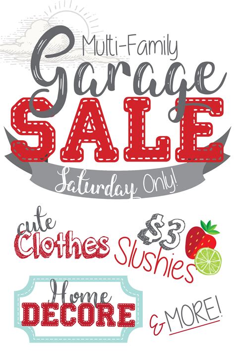 Garage Yard Rummage sale sign Multi-family | Rummage sale, Garage sale