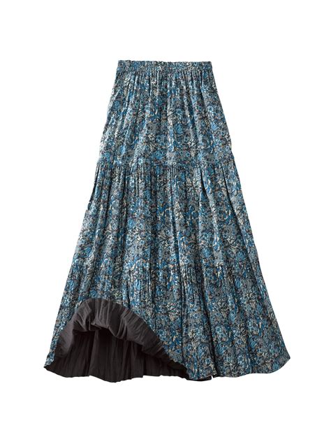 Catalog Classics Womens Reversible Broomstick Skirt Blue Lagoon