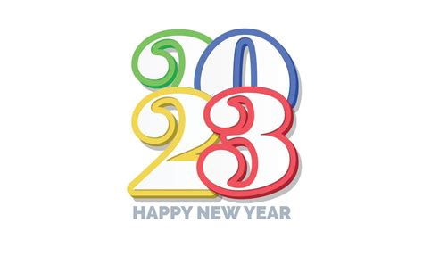 3d Happy New Year 2023 Logo Design 18563893 Vector Art At Vecteezy