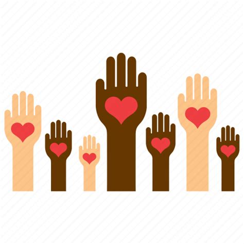 Equality Hand Heart Love Racism Solidarity Tolerance Icon