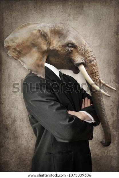 Elephant Suit Man Head Elephant Concept Stock Photo Edit Now 1073339636