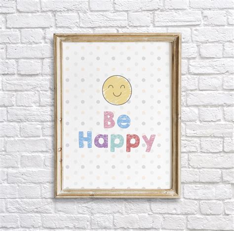 Be Happy Wall Art Dgtally