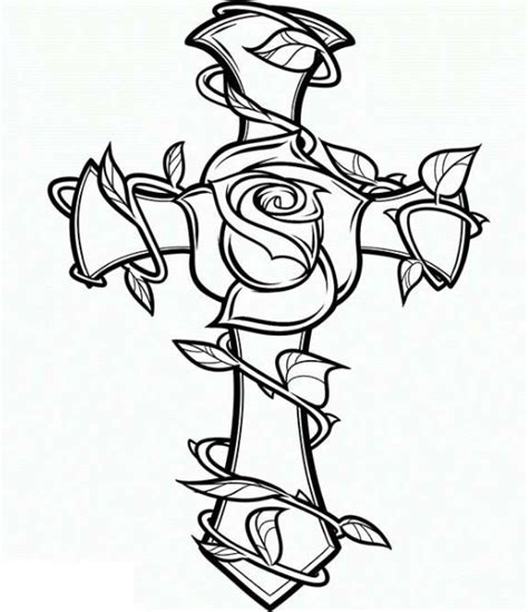 Getcolorings.com has more than 600 thousand printable coloring pages on sixteen thousand topics including animals, flowers, cartoons, cars, nature and many many more. Rose Cross Coloring Page coloring page & book for kids.
