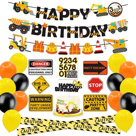 Buy Construction Party Supplies Dump Truck Birthday Banner Cake Topper