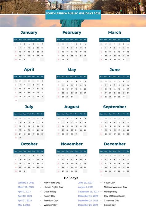 South Africa Public Holidays 2023 With South Africa Calendar