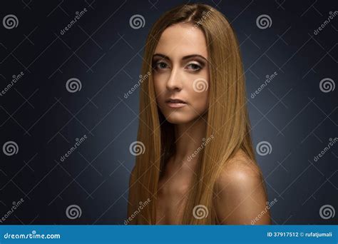 Charming Girl Having A Photo Session In A Studio Stock Photo Image Of Look Background