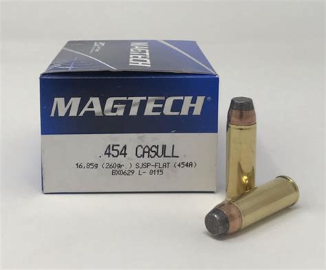 Magtech 454 Casull Ammunition Mt454a 260 Grain Semi Jacketed Flat Soft
