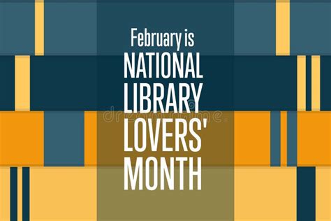 February Is National Library Lovers Month Holiday Concept Stock Vector