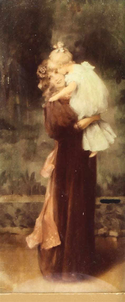 Antique Victorian Crystoleum Picture Of A Mother And Child Painting