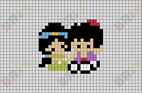 Aladdin And Jasmine Pixel Art Brik