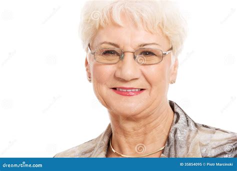 Portrait Of An Old Lady In Eyeglasses Stock Image Image Of Lifestyle Caucasian 35854095