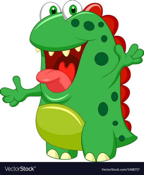cute green monster cartoon royalty free vector image