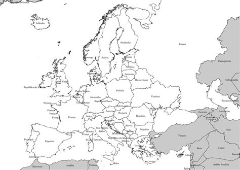 Mapa Da Europa Para Colorir Com Os Nomes Dos Países ENSINO