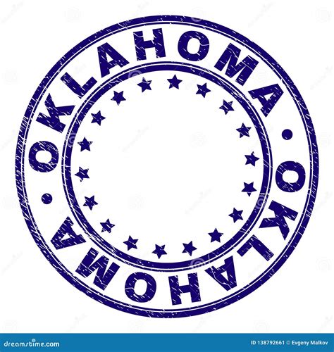 Grunge Textured Oklahoma Round Stamp Seal Stock Vector Illustration