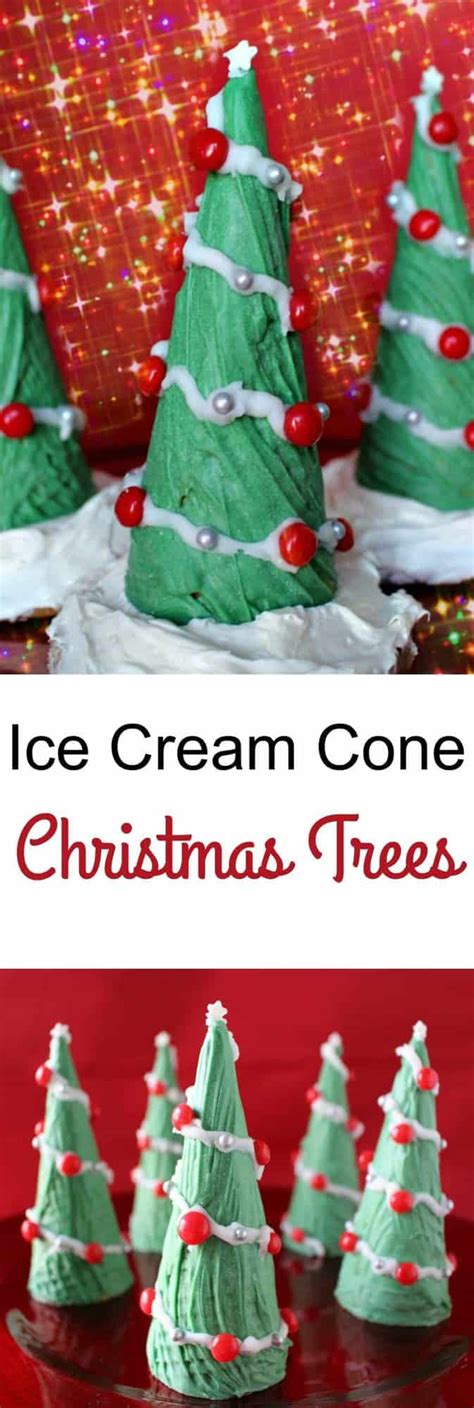 An easy and frosty treat sure to please! Ice Cream Cone Christmas Trees - Princess Pinky Girl