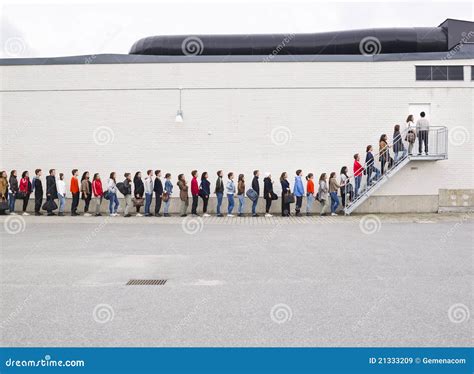 Waiting In Line Stock Image Image Of Guide Leading 21333209