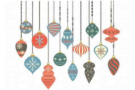 Christmas Ornaments Clipart Decorative Illustrations ~ Creative Market