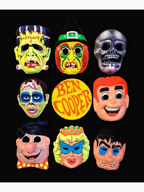 Vintage Ben Cooper Halloween Masks Poster For Sale By Smashcaked