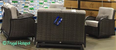 Most tubular steel or alum. Agio Park Falls Fire Table Patio Set- Costco | Frugal Hotspot