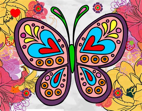 Dibujo De Mandala Mariposa Pintado Por Biaani En Dibujos Net El D A