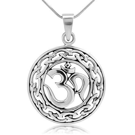 Chuvora 925 Sterling Silver Yoga Om Ohm Sanskrit Celtic Filigree