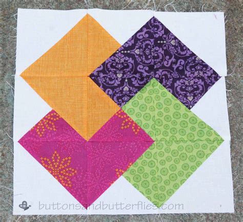 Buttons And Butterflies Card Trick Block Tutorial Quilt Block