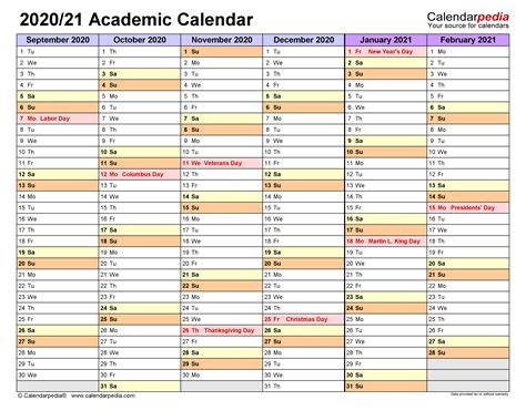 100 years excel calendar template Academic Calendars 2020/2021 - free printable Excel templates