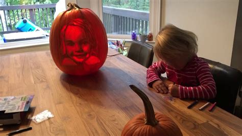Dad Carves Pumpkin Of Daughter It S Ok Youtube
