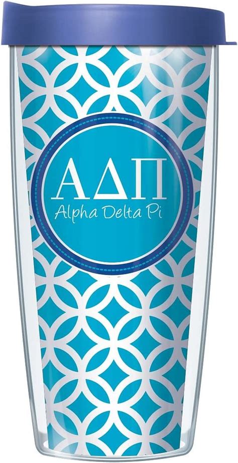 buy signature tumblers alpha delta pi insignia wrap on teal and white roundabout 16 ounce double