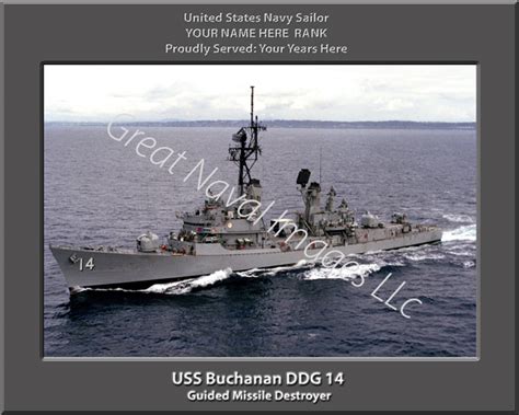 Uss Buchanan Ddg 14 Personalized Navy Ship Photo ⋆ Us Navy Veteran