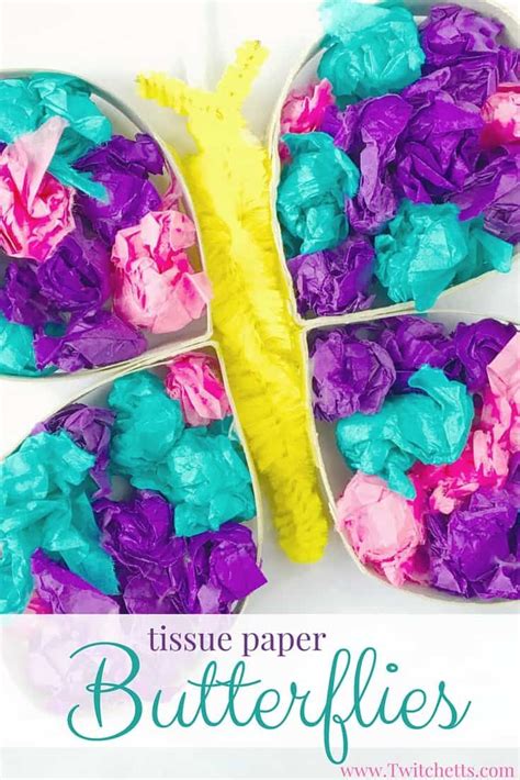 Tissue Paper Butterflies Easy Crafts For Kids Paper Butterflies