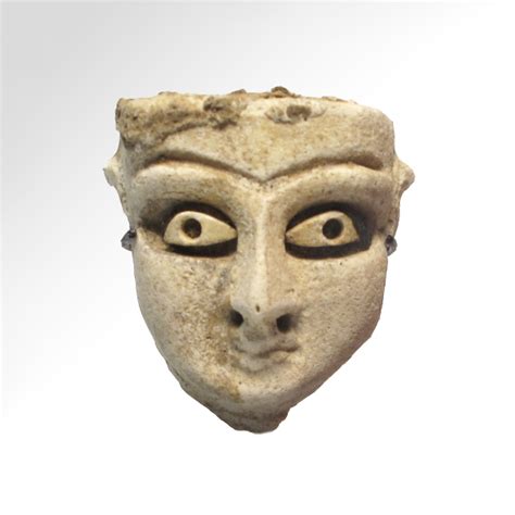Sold Price Mesopotamian Frit Female Mask With Inlaid Eyes C 1800