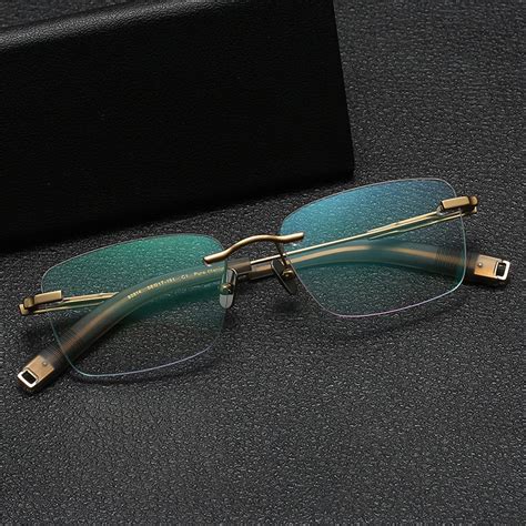 2022 New Arrival High Quality Titanium Square Glasses For Men And Women Fashion Rimless Frames