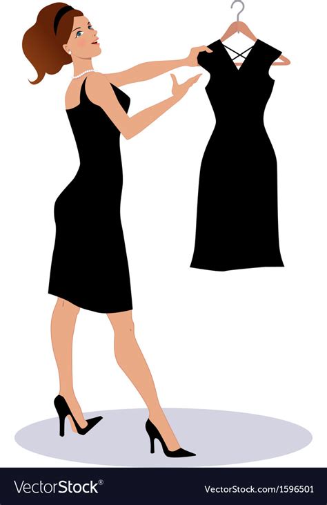Saleswoman Showing A Little Black Dress Royalty Free Vector