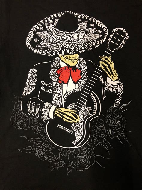 Mariachi Skull Day Of The Dead T Shirt Etsy