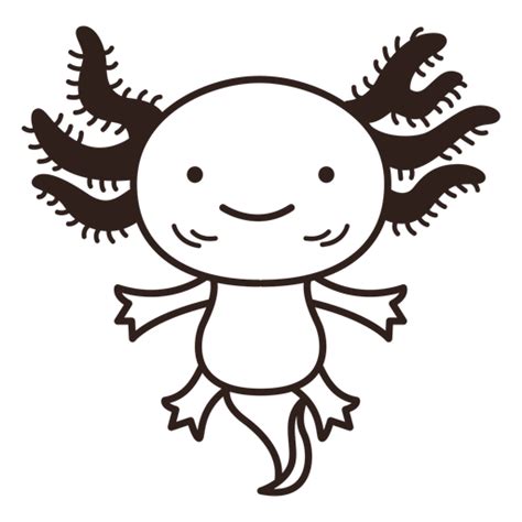 Cute Axolotl Stroke Png And Svg Design For T Shirts
