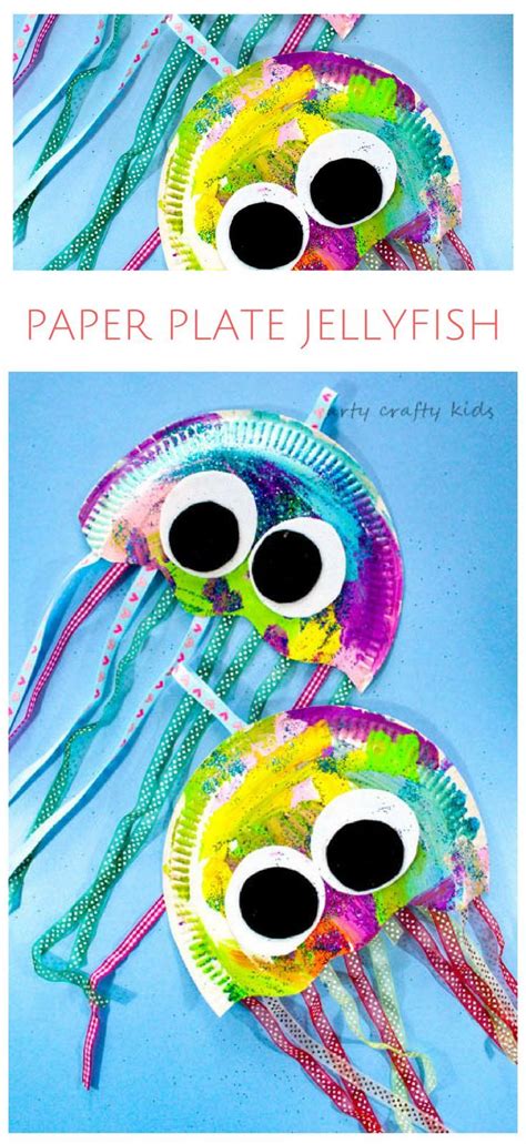 Arty Crafty Kids Craft Paper Plate Jellyfish Craft Easy Jellyfish