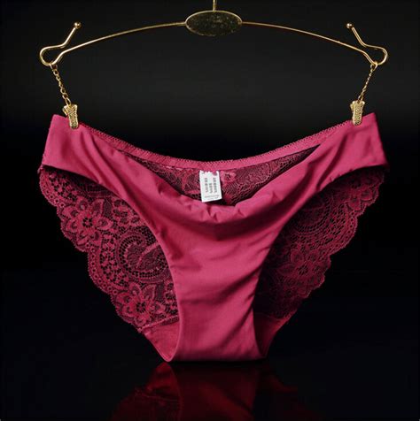 Silk Big Size Xl Underwear Womens Sexy Lace Panties Seamless Brand Panties Briefs Lady Lingerie
