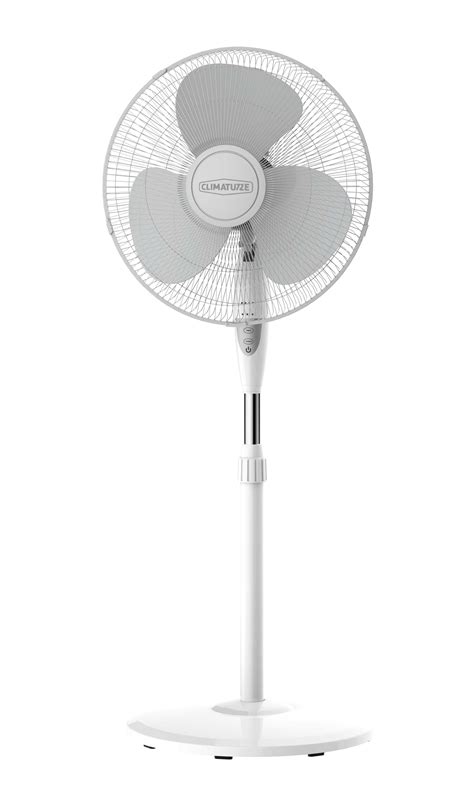Climature 16 Inch Stand Pedestal Fan With Remote Control White