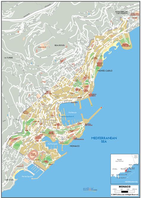 Detailed Political Map Of Monaco Ezilon Maps