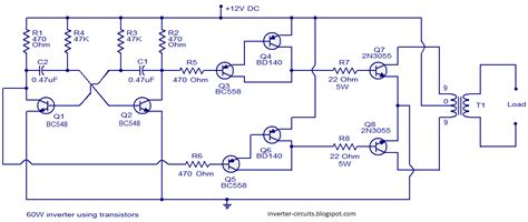 Circuits Diagram 60w Inveter Using Transistors